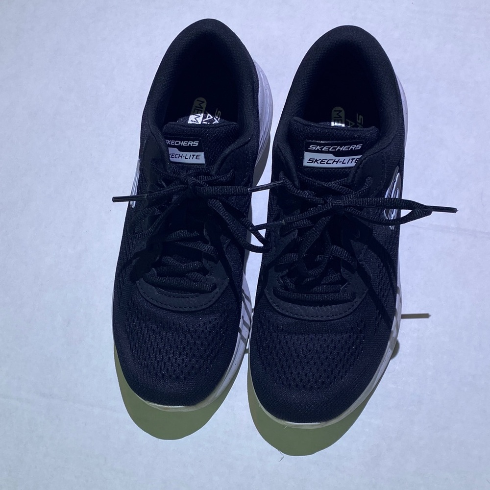 Skechers Men's Black and White Athletic Shoes